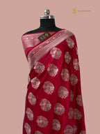 Regal Red Premium Mashru Katan SIlk Banarasi Saree - All Over Meenakari Motifs