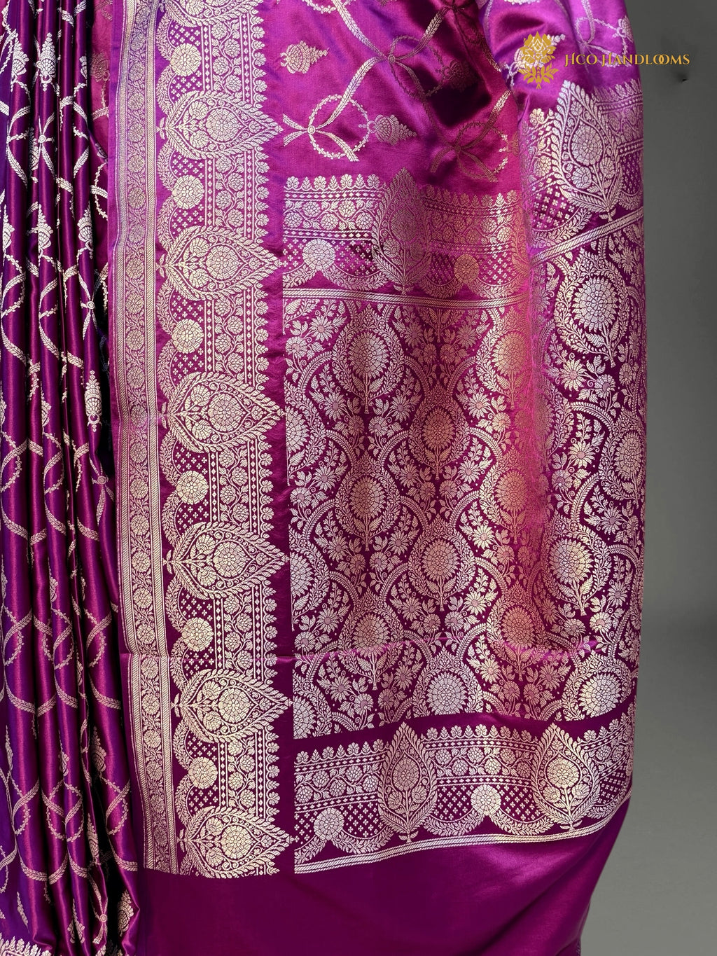 Premium Mashru Katan Silk Banarasi Saree - All Over Jaal Pattern