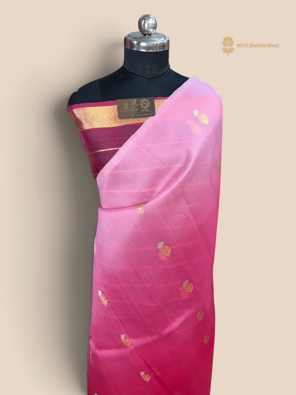Pure Kora Silk Handloom Banarasi Saree - Meenakari Kadhua Motifs