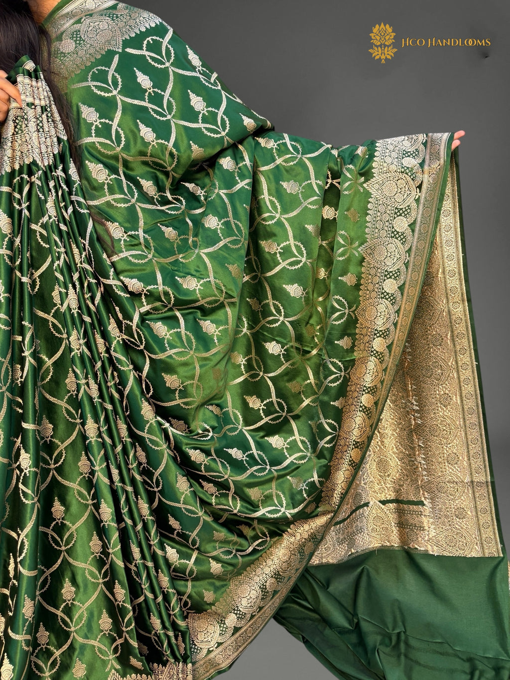 Premium Mashru Katan Silk Banarasi Saree - All Over Jaal Pattern
