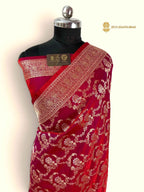 Premium Mashru Katan Silk Banarasi Saree - All Over Jangla