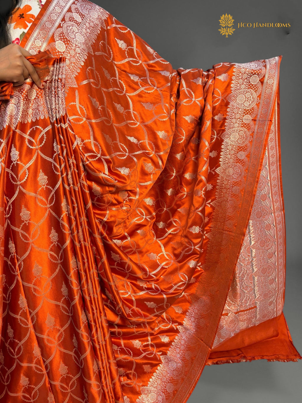 Premium Mashru Katan Silk Banarasi Saree - All Over Jaal Pattern