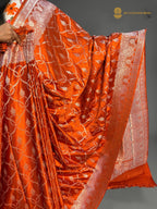 Premium Mashru Katan Silk Banarasi Saree - All Over Jaal Pattern
