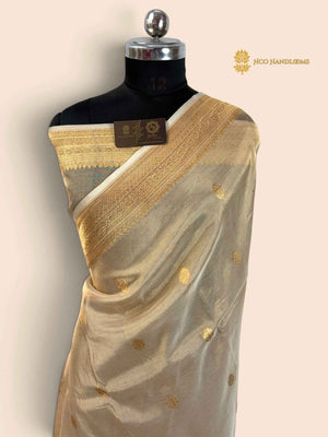 Pure Tissue Silk Handloom Banarasi Saree - All Over Kadhua Motifs