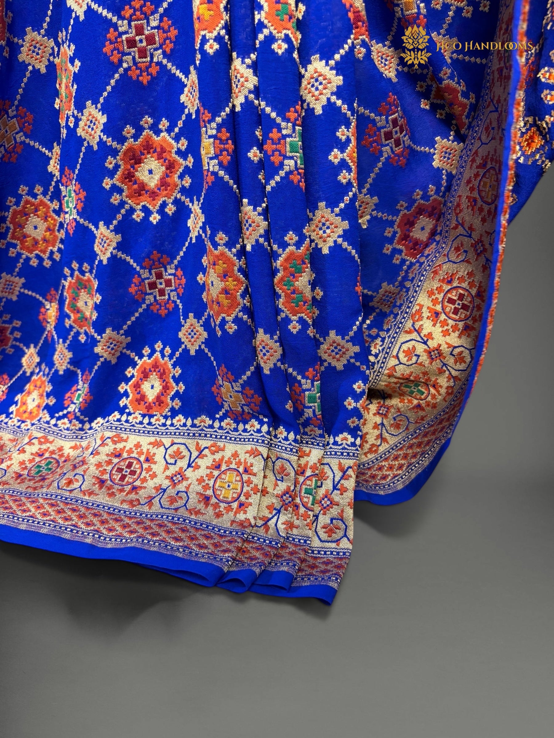 Pure Khaddi Georgette Silk Handloom Banarasi Saree - All Over Meenakari Jangla