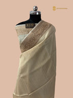 Pure Tussar Silk Handloom Banarasi Saree - Plain Body