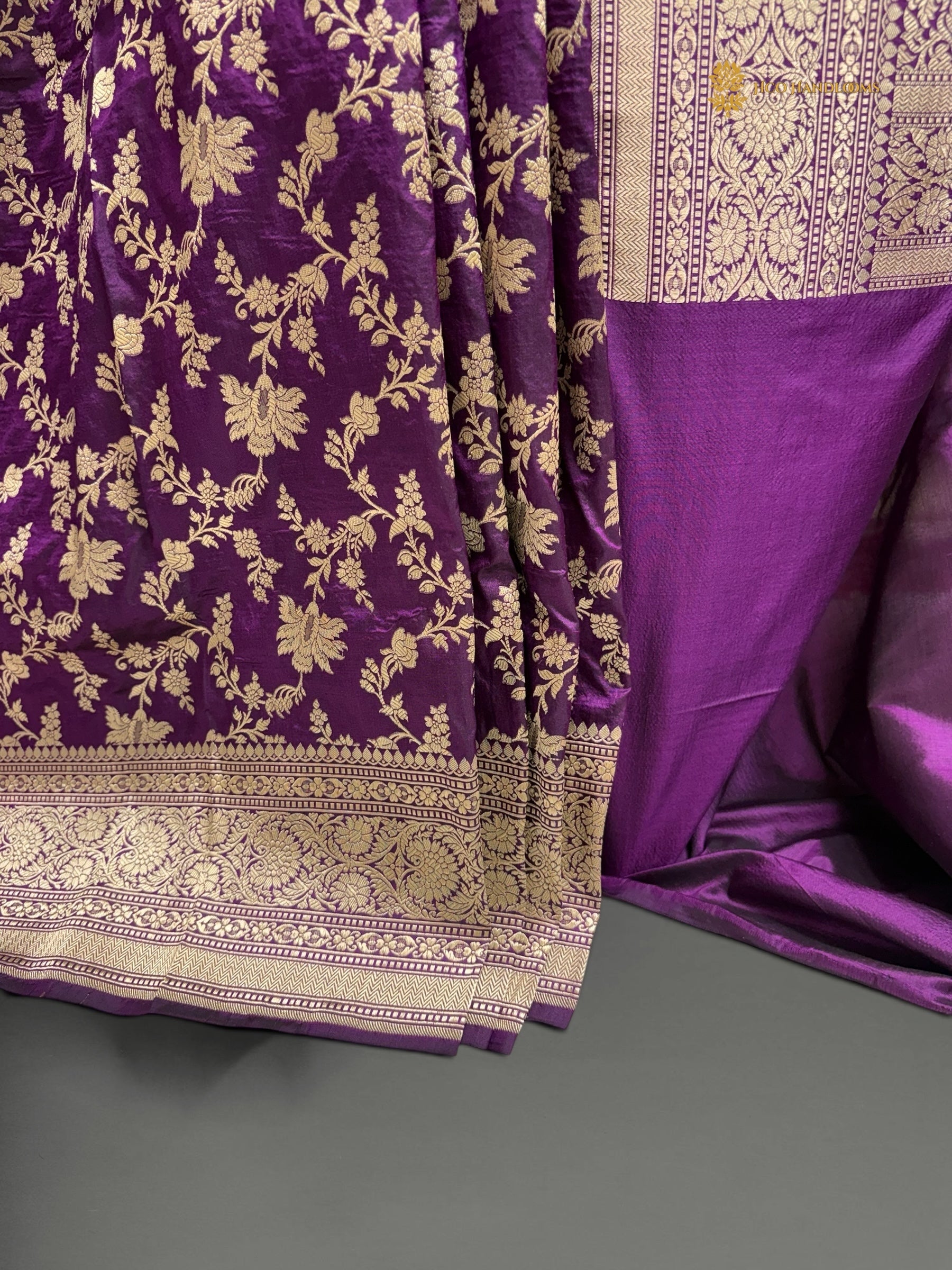 Regal Pure Katan Silk Handloom Banarasi Saree - All Over Jaal Work