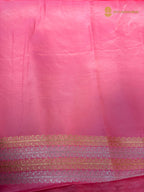 Premium Mashru Crepe Satin Silk Banarasi Saree - All Over Leafs Motifs