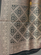 Premium Mashru Crepe Silk Banarasi Saree - All Over Jangla