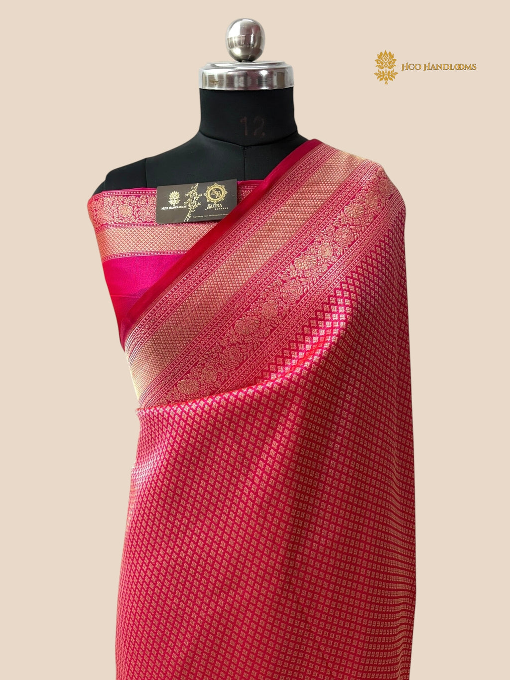 Hot Pink Premium Soft Katan Silk Tanchui Brocade Banarasi Saree