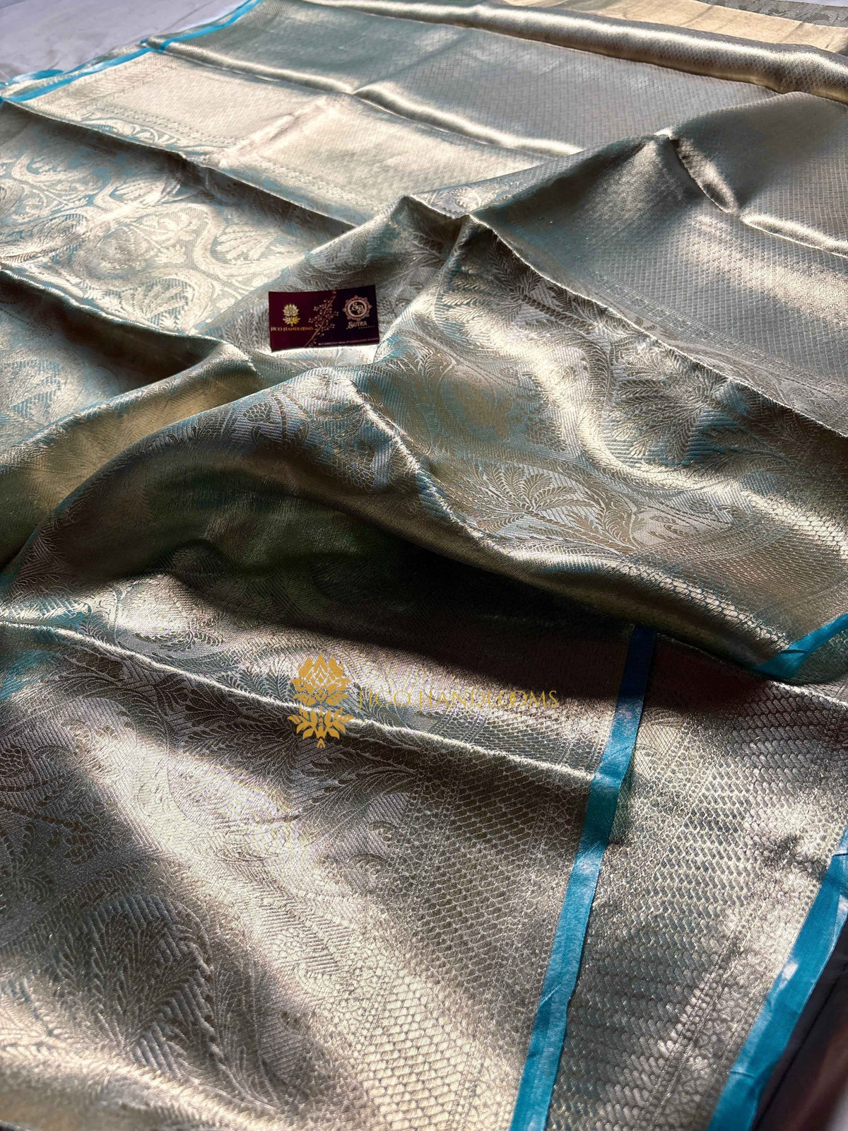 Pure Tissue Silk Tanchui Brocade Handloom Banarasi Saree
