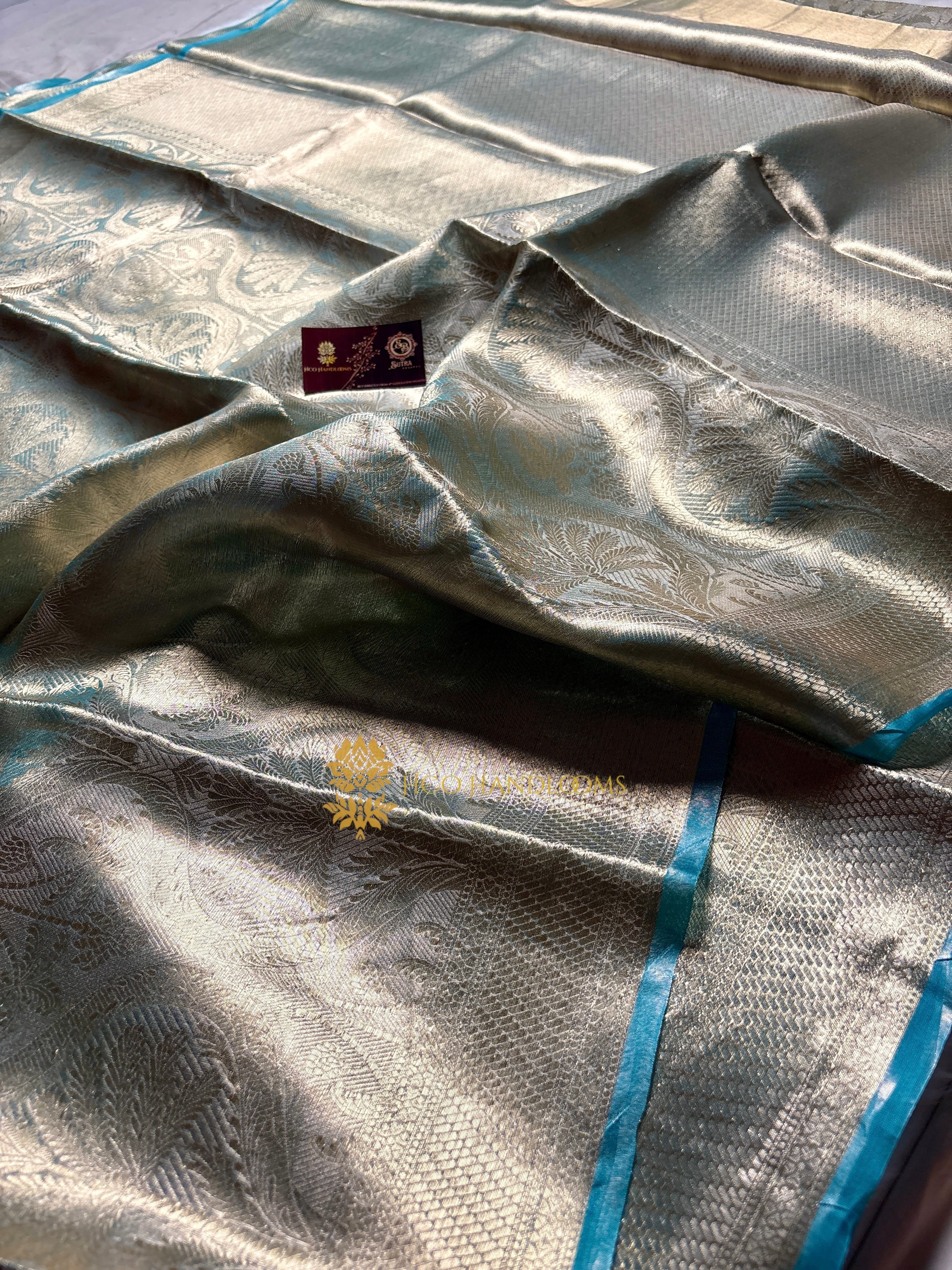 Pure Tissue Silk Tanchui Brocade Handloom Banarasi Saree