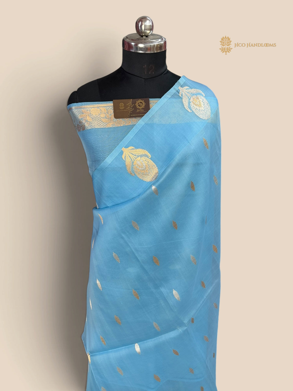 Pure Kora Silk Handloom Banarasi Saree - All Over Kadhua Motifs