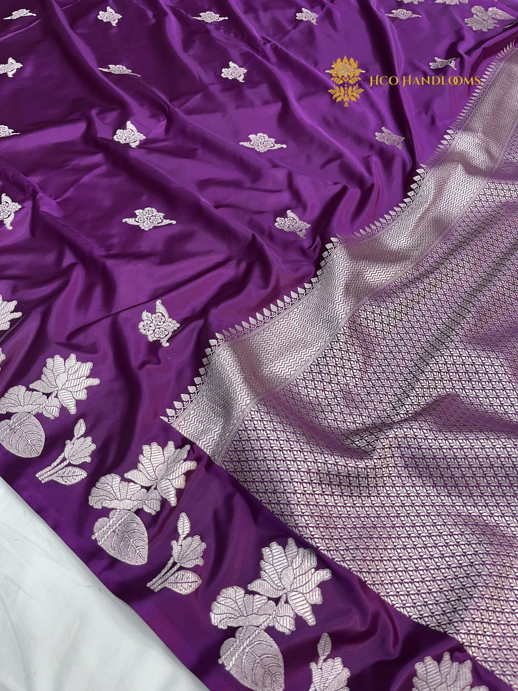 Regal Purple Premium Mashru Katan Silk Banarasi Saree - All Over Motifs