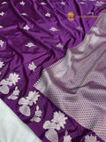 Regal Purple Premium Mashru Katan Silk Banarasi Saree - All Over Motifs