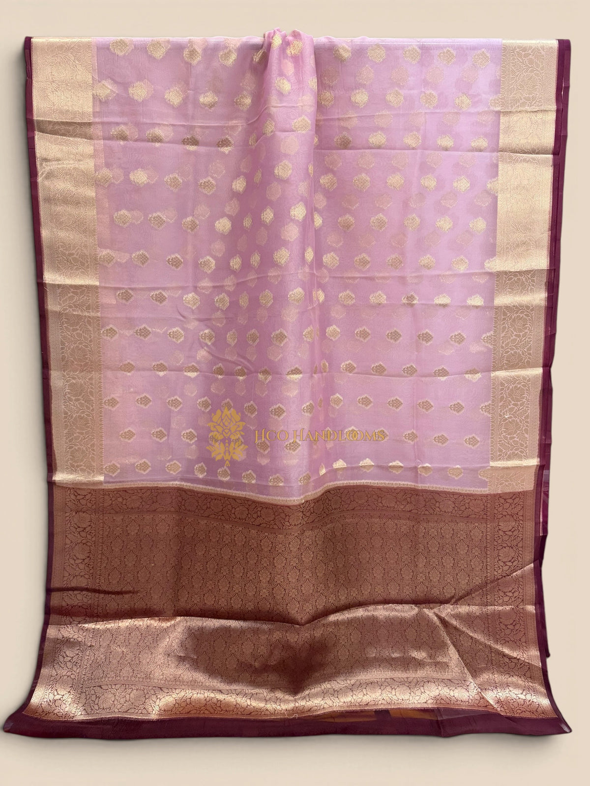 Pure Kora Silk Handloom Banarasi Saree - All Over Motifs