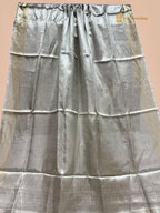 Silver Pure Molten Tissue Silk Tanchui Brocade Handloom Banarasi Saree