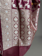 Regal Pure Katan Silk Handloom Banarasi Saree - All Over Jaal Work With Meenakari