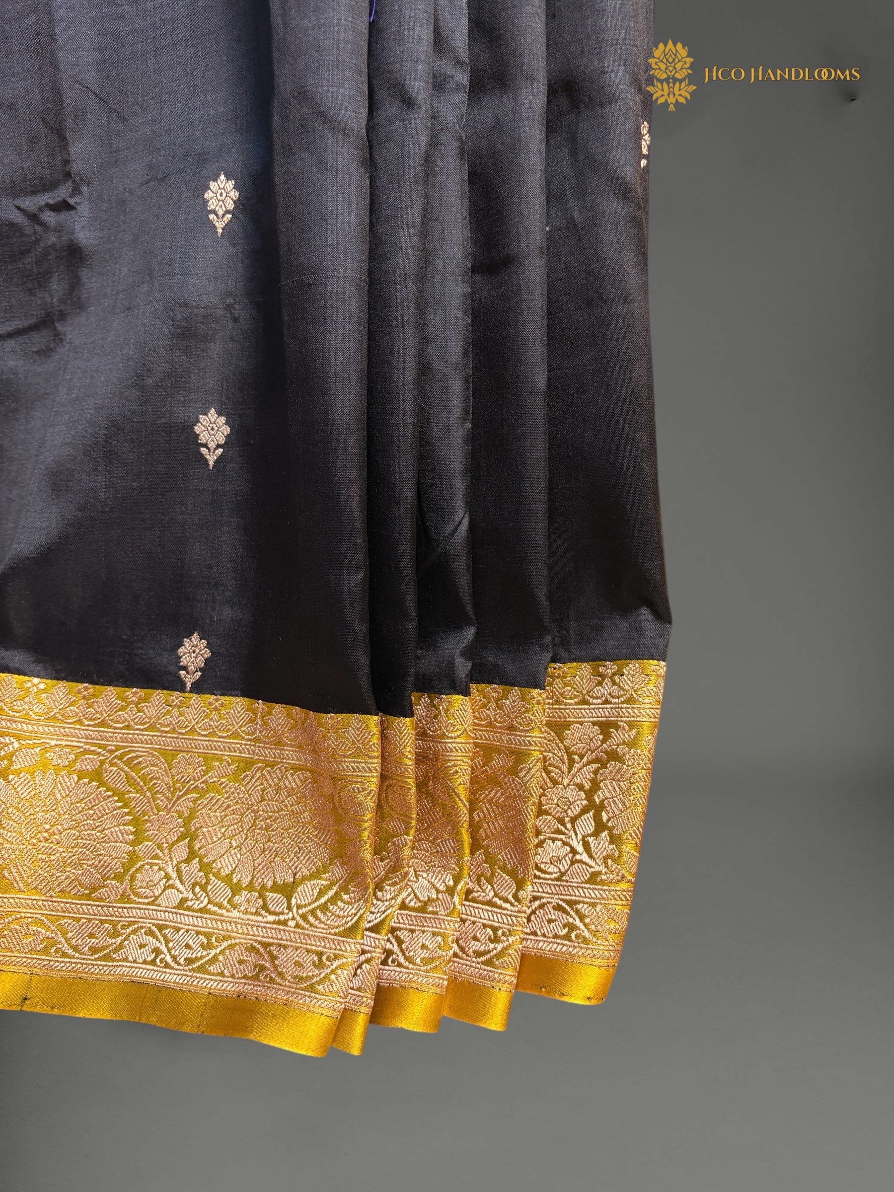 Pure Mango Katan Silk Handloom Banarasi Saree - All Over Kadhua Motifs
