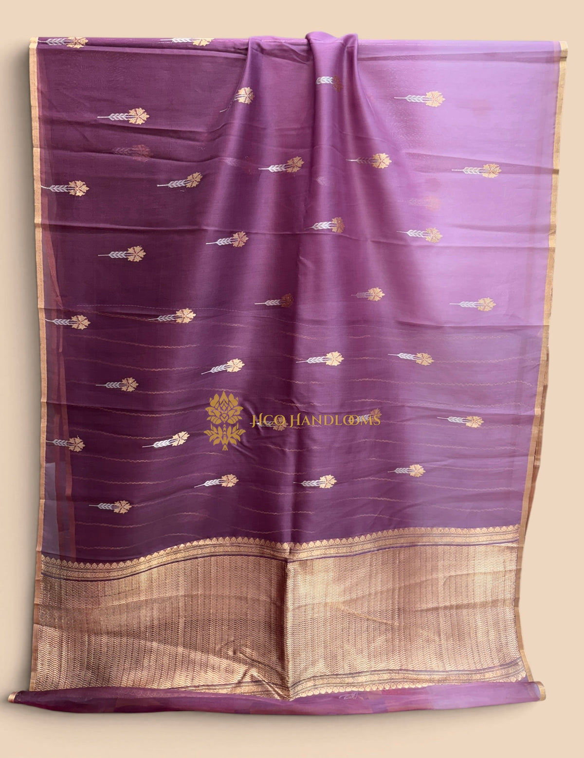 Pure Kora Silk Handloom Banarasi Saree - Meenakari Kadhua Motifs