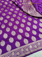 Regal Purple Pure Katan Silk Handloom Banarasi Saree - All Over Motifs