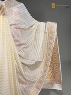 Premium Mashru Crepe Satin Banarasi Saree - All Over Simple Stripes