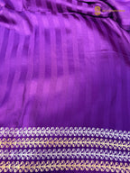 Premium Mashru Crepe Satin Banarasi Saree - All Over Simple Stripes