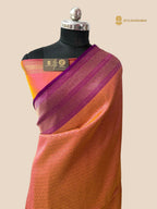 Dual Tone Contrast Premium Soft Katan Silk Tanchui Brocade Banarasi Saree