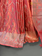 Premium Mashru Katan Silk Banarasi Saree - All Over Jaal Pattern