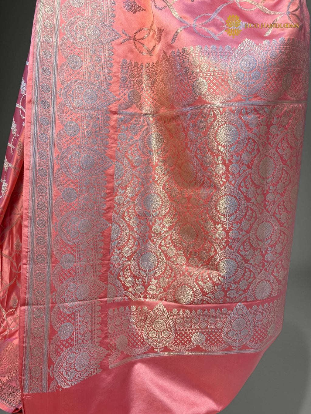 Premium Mashru Katan Silk Banarasi Saree - All Over Jaal Pattern