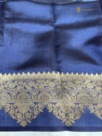 Regal Contrast Pure Mango Katan Silk Handloom Banarasi Saree - All Over Kadhua Motifs