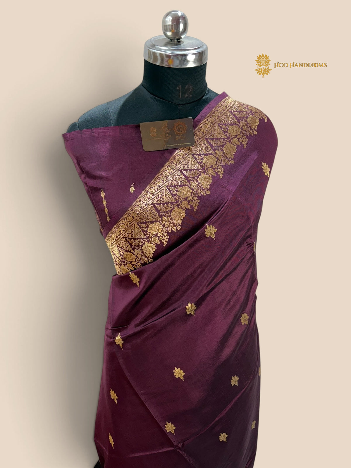 Purple Pure Raw Mango Katan Silk Handloom Banarasi Saree - Kadhua Motifs
