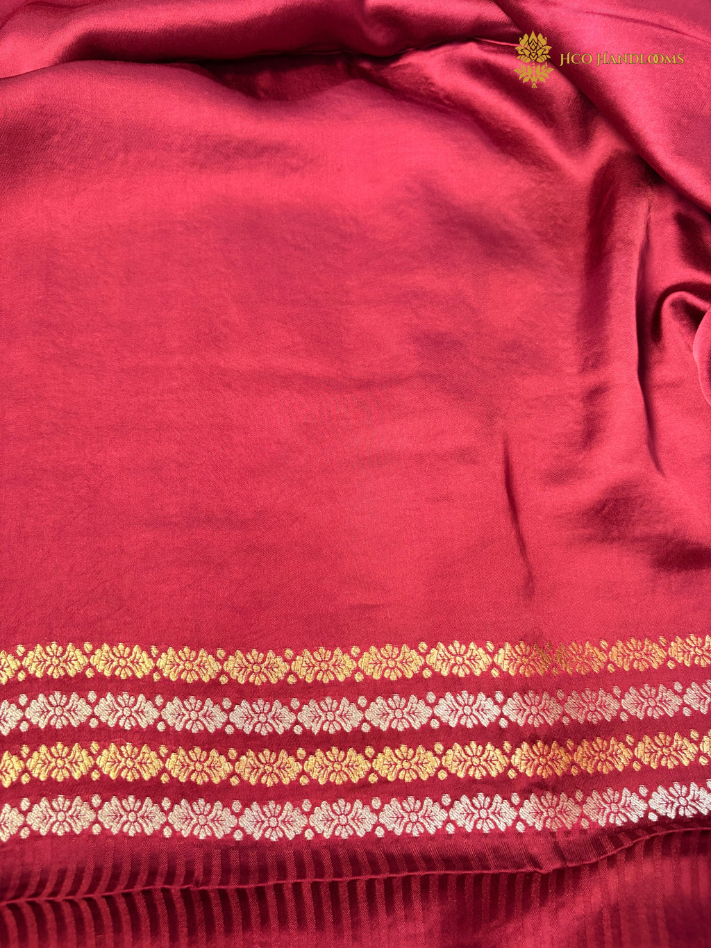 Premium Mashru Crepe Satin Silk Banarasi Saree - All Over Paisley Motifs