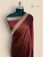 Premium Mashru Crepe Silk Banarasi Saree - All Over Plain Body