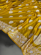 Premium Mashru Katan Silk Banarasi Saree - All Over Motifs