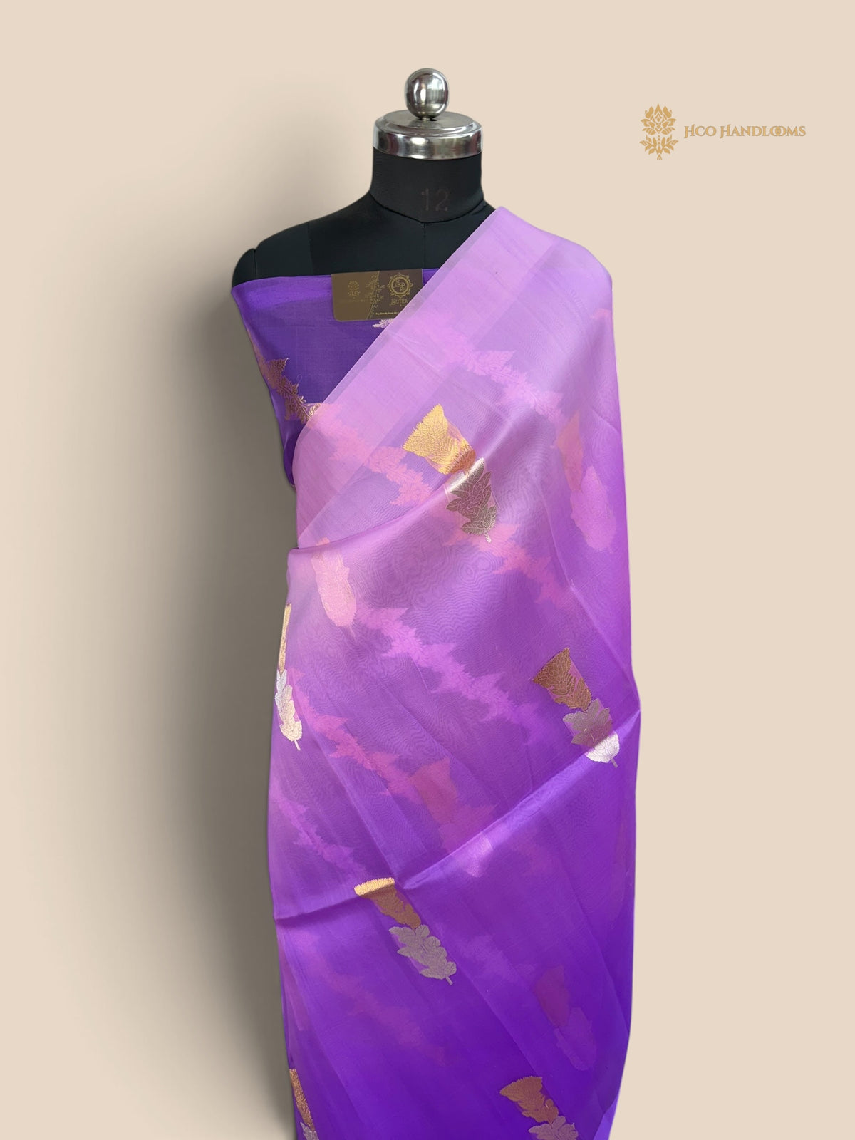 Ombre Pure Kora Silk Handloom Banarasi Saree - All Over Kadhua Buta
