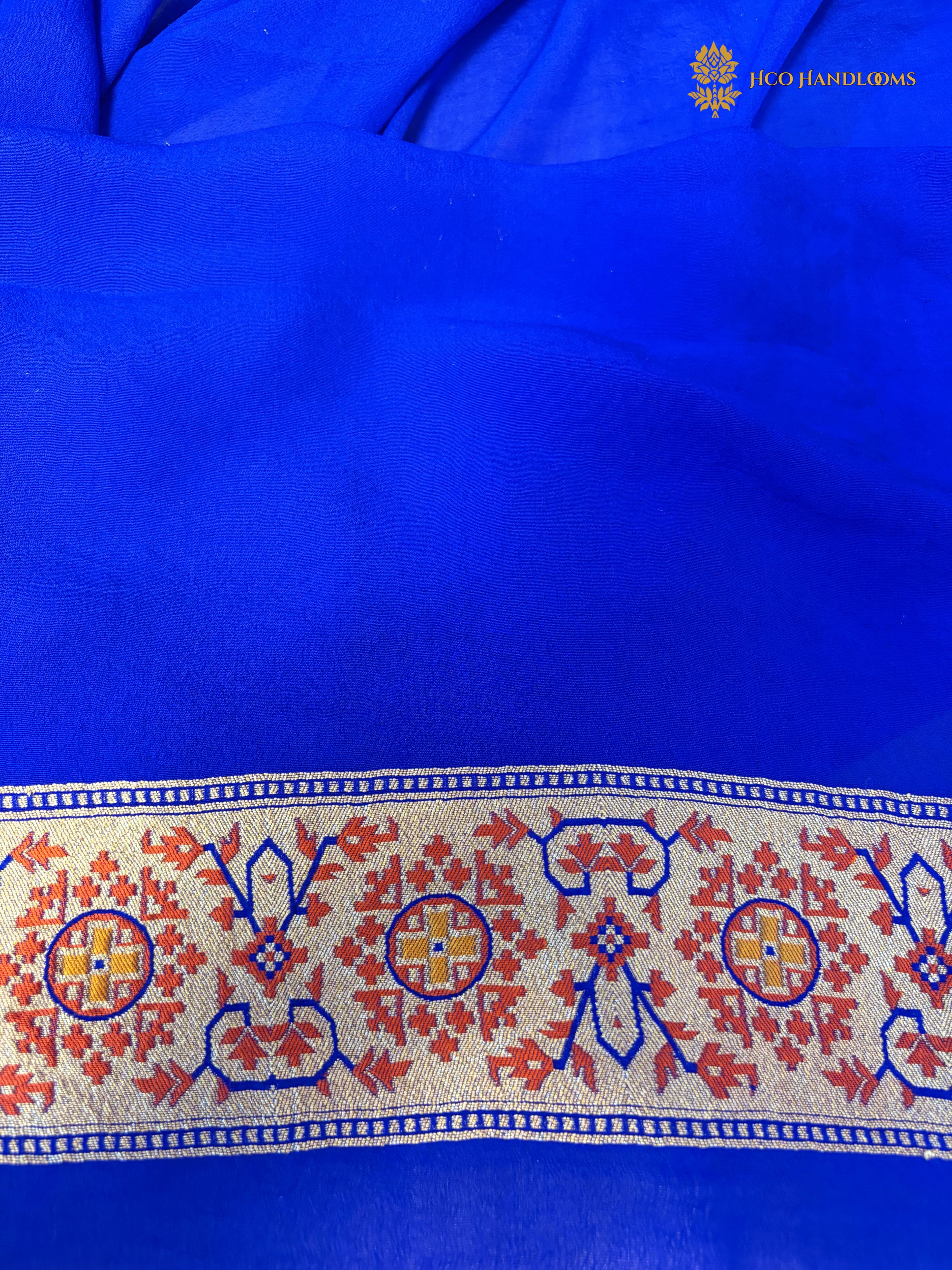 Pure Khaddi Georgette Silk Handloom Banarasi Saree - All Over Meenakari Jangla