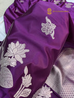 Regal Purple Premium Mashru Katan Silk Banarasi Saree - All Over Motifs