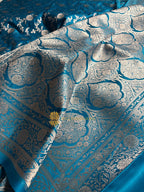 Premium Mashru Katan Silk Banarasi Saree With Floral Jangla