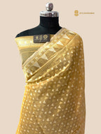 Peach Premium Cotton Jamdani Banarasi Saree - All Over Tanchui Motifs