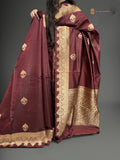 Pure Mango Katan Silk Handloom Banarasi Saree - All Over Kadhua Motifs
