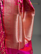 Regal Pure Katan Silk Handloom Banarasi Saree - All Over Jaal Work With Meenakari