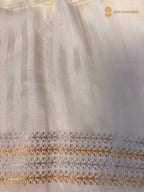 Premium Mashru Crepe Satin Banarasi Saree - All Over Simple Stripes