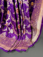 Regal Pure Katan Silk Handloom Jangla Meenakari Banarasi Saree