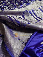 Premium Mashru Katan Silk Floral Jangla Banarasi Saree