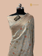 Pastel Green Pure Katan Silk Handloom Banarasi Saree - All Over Meenakari Jaal