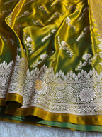 Premium Mashru Katan Silk Jangla Banarasi Saree