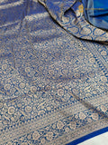 Dual Shade Blue Pure Katan Silk Handloom Banarasi Saree - All Over Tanchui Brocade