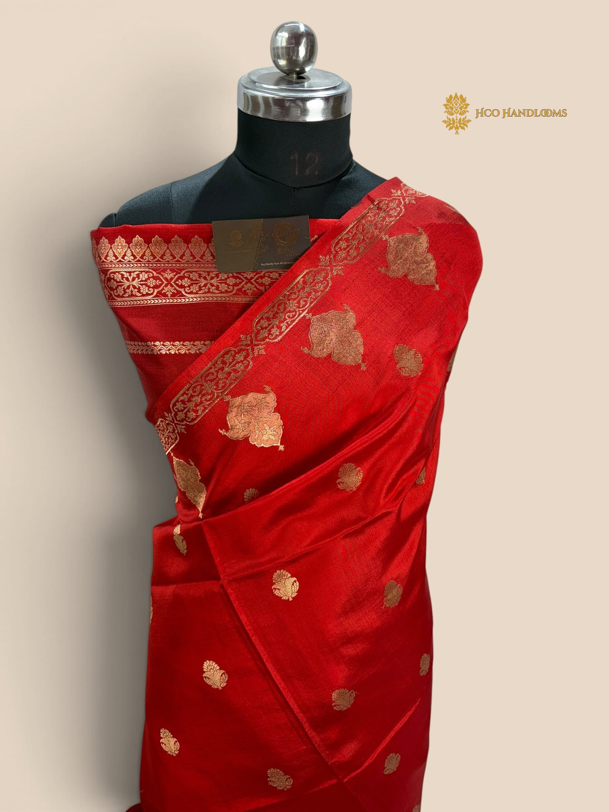 Red Pure Raw Mango Silk Handloom Banarasi Saree - Kadhua Motifs