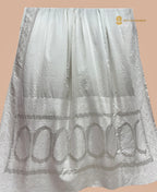 White Premium Mashru Katan Silk Banarasi Saree - All Over Plain Body